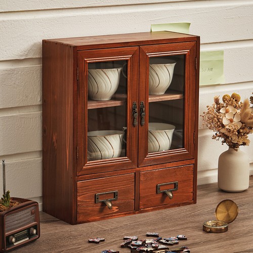 Wood cosmetic organiser makeup - wood,