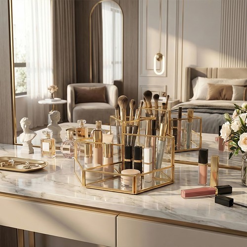 Luxury gold cosmetic organizer - luxury,